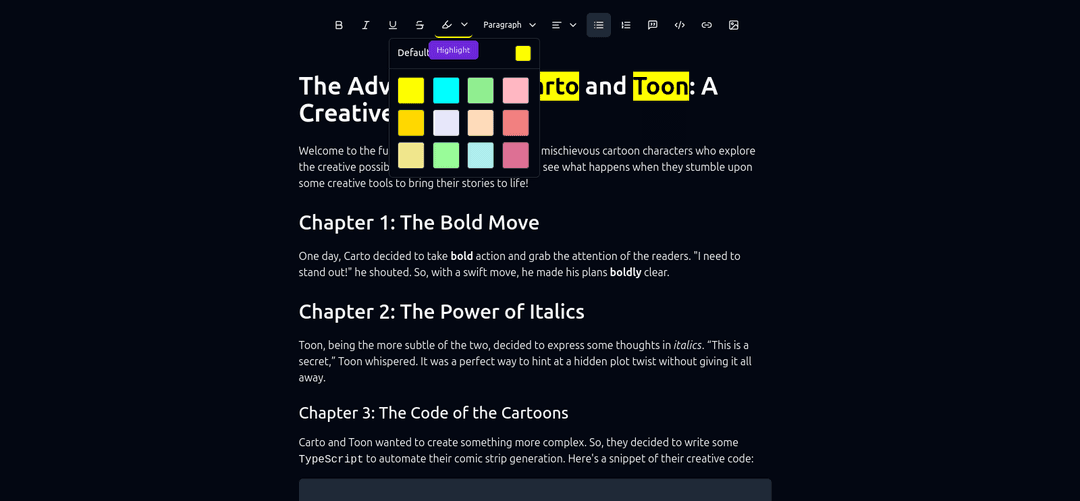 Carto-Toon Editor - A Feature-Rich Text Editor for Creative Writing - Image 1